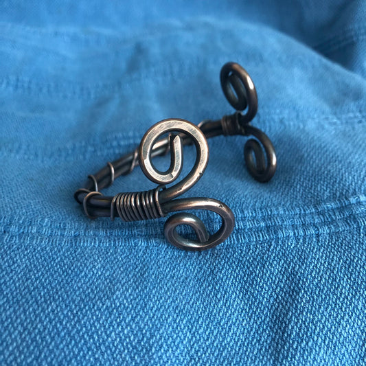 Double Spiral Copper Cuff Bracelet