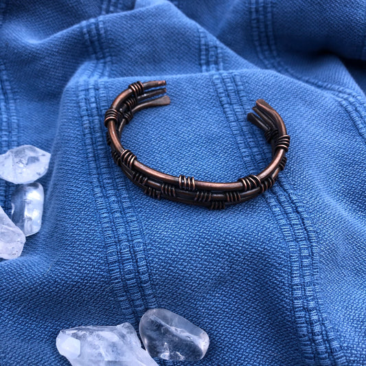 Woven Copper Wire Cuff Bracelet